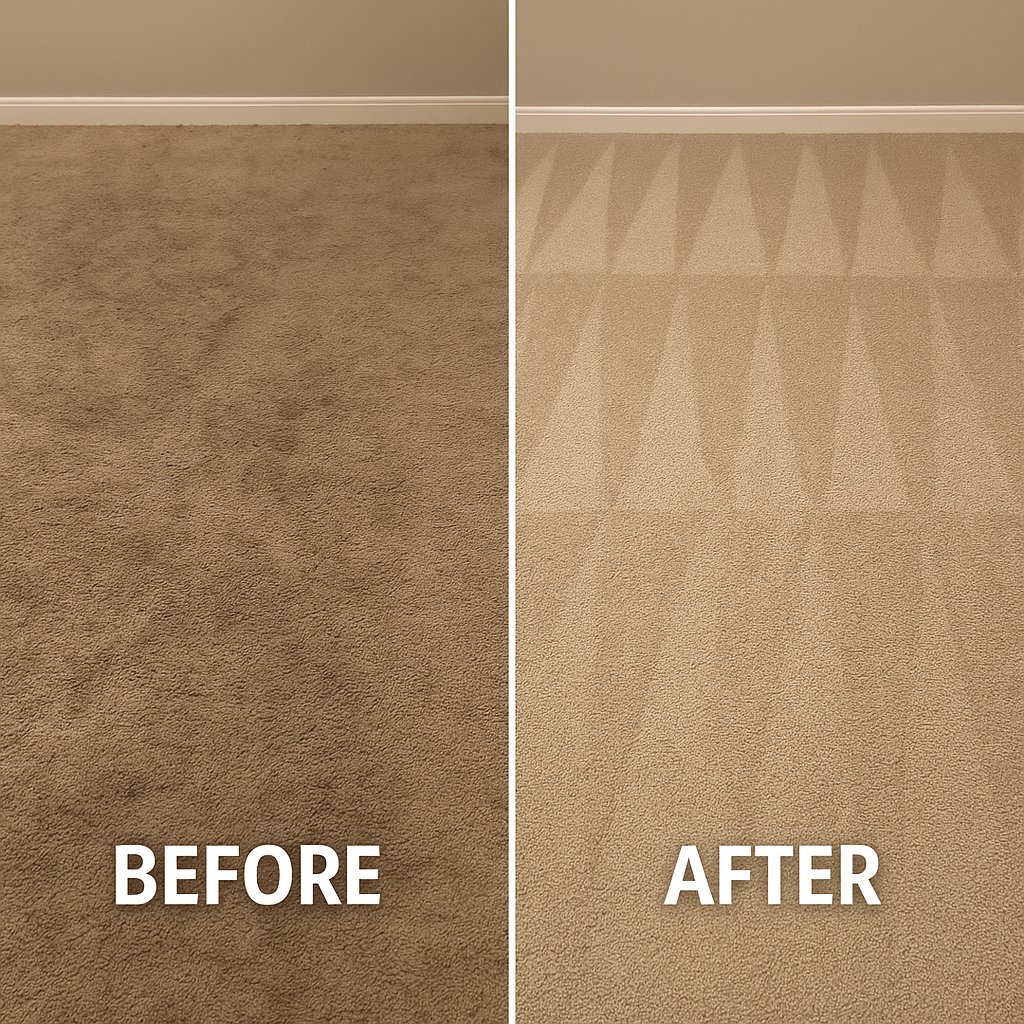 Groomed carpet near a bright window