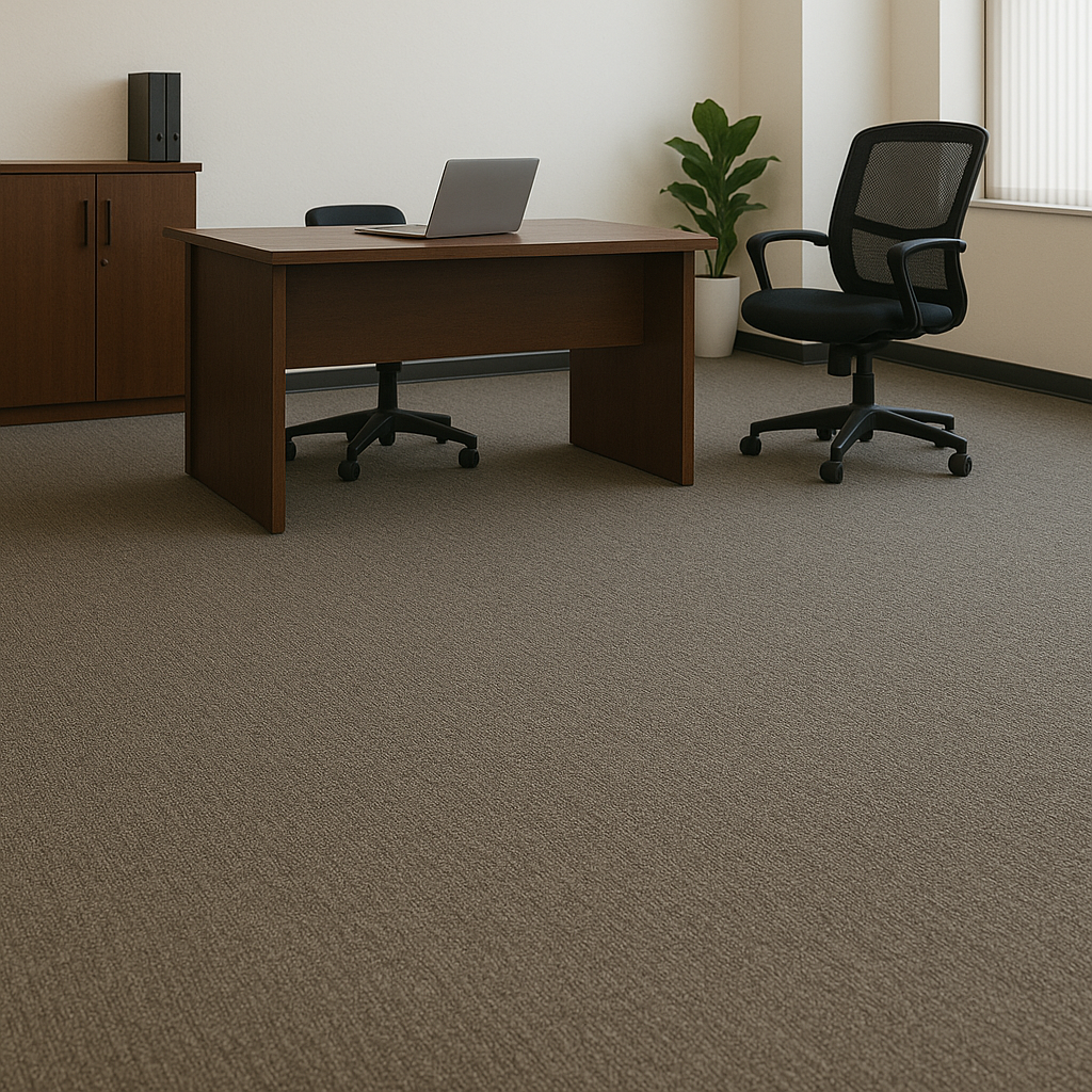 Commercial carpet cleaning in an office lobby